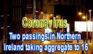 Coronavirus: Two passings in Northern Ireland taking aggregate to 15 