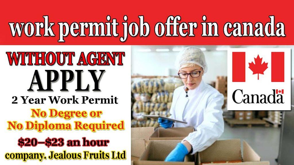 work permit job offer in canada