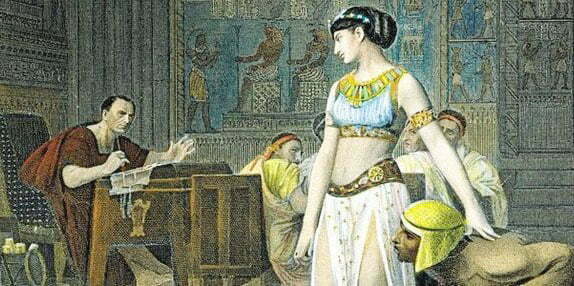 Why did Cleopatra meet Julius Caesar?