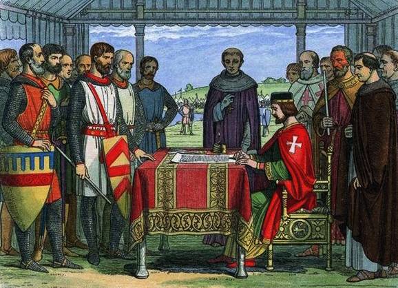 How did the tycoons force King John to subscribe the Magna Carta?