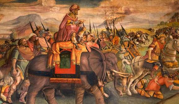 How many men did Hannibal Barca lose while crossing the Alps?