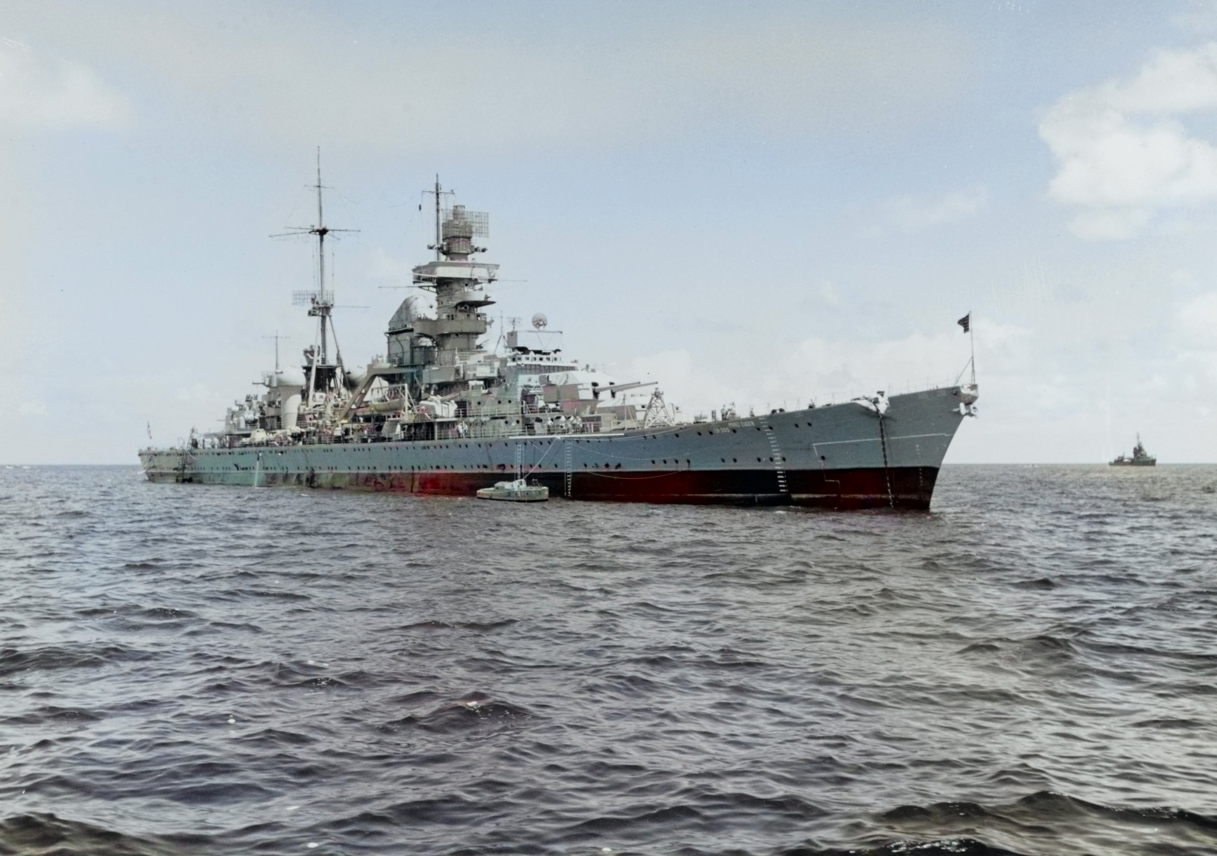 What happened to the German cruiser Prinz Eugen after the British battleship HMS Hood was sunk?