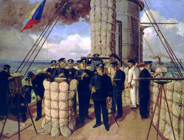 How did Admiral Togo achieve victory at the Battle of Tsushima Strait despite being outnumbered and having inferior ships?